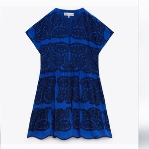 Zara Embroidered Boho Cotton Mini Dress